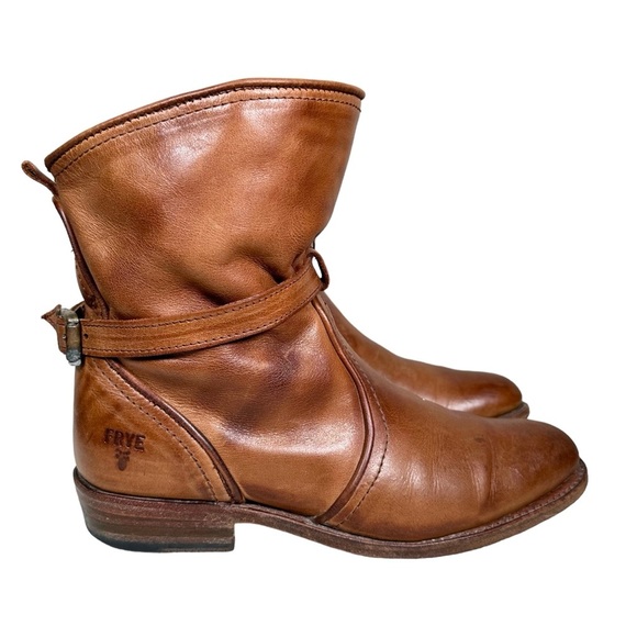 FRYE Dorado Slouchy Buckled Leather Boots - Picture 1 of 11